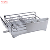Aluminum Alloy Dish Rack over Sink Organizer Metal Drying Plastic Dish Tray Rack Kitchen Stand Dish Rack Countertop Dish Rack Cup Holder 
