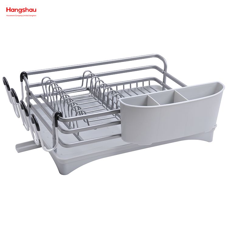 Aluminum Alloy Dish Rack over Sink Organizer Metal Drying Plastic Dish Tray Rack Kitchen Stand Dish Rack Countertop Dish Rack Cup Holder 