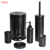 Stainless Steel Brushed And Black Nickel Lacquer Spraying Complete Bathroom Lotion Bottle Dispenser Foam Pump Soap Bottle Bathroom Accessories Luxury Set