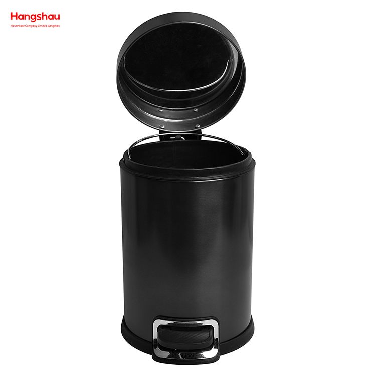 Brushed And Black Nickel Lacquer Spraying Household Bathroom Stainless Steel 3L Pedal Trash Bin With Cover Closing Slowly And Mutely Round Trash Bin Waste Bin Dustbin