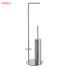 Brushed And Anti-fingerprint Circular Tube Lacquer Spraying Free Standing Stainless Steel Toilet Brush And Paper Holder Standing Metal Toilet Brush Holder Lacquer Spraying 