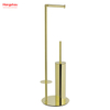 Aureate Circular Tube Brushed And Anti-fingerprint Lacquer Spraying Metal Toilet Brush Holder Lacquer Spraying Free Standing Stainless Steel Toilet Brush And Paper Holder Standing 