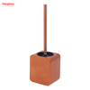 Square Luxury Metal Standing Toilet Brush Shiny Varnished Stainless Steel Bathroom Toilet with Holder Plastic Brush Cleaning Set 