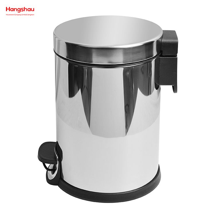 Mirror Polishing Household Bathroom Stainless Steel 3L Pedal Trash Bin With Cover Closing Slowly And Mutely Round Trash Bin Waste Bin Dustbin