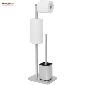 Standing Metal Toilet Brush Holder Lacquer Spraying Metal Free Standing Stainless Steel Toilet Brush And Paper Holder