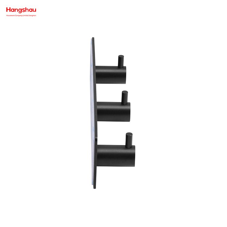 Three Hooks Stainless Steel Sticky Hook Adhesive Wall Hanging Hook with Dual Adhesive Tape Bathroom Metal Hooks for Wall