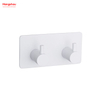 Bathroom Metal Hooks for Wall Two Hooks Stainless Steel Sticky Hook Adhesive Wall Hanging Hook with Dual Adhesive Tape 