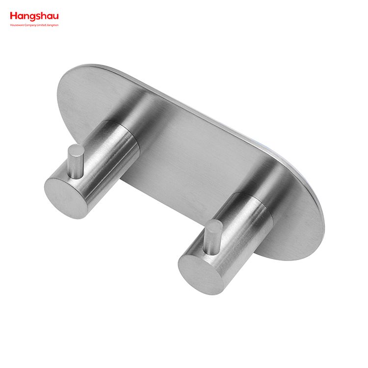 Stainless Steel Sticky Hook Adhesive Wall Hanging Hook with Dual Adhesive Tape Towel Hooks Bathroom Metal Hooks for Wall 