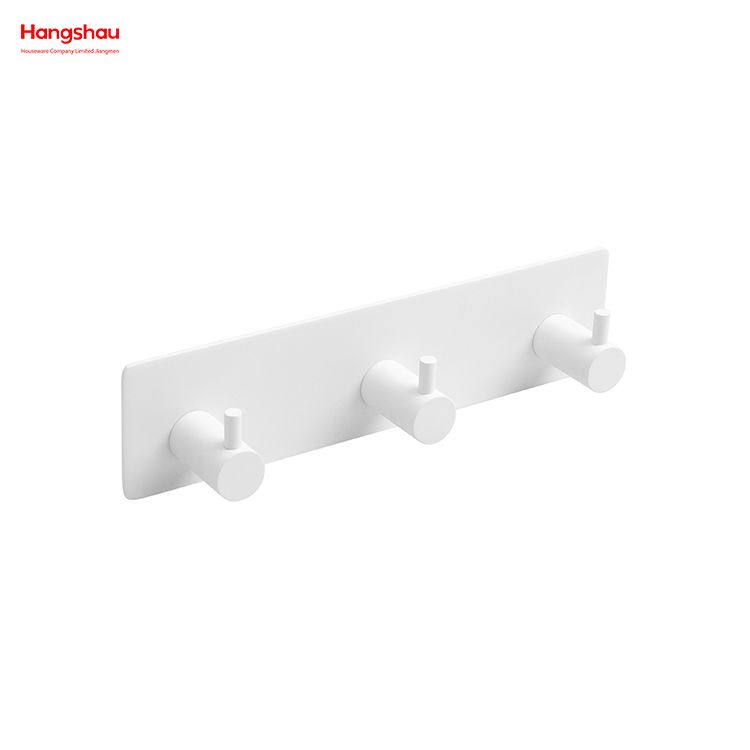 Bathroom Metal Hooks for Wall Three Hooks Stainless Steel Sticky Hook Adhesive Wall Hanging Hook with Dual Adhesive Tape 