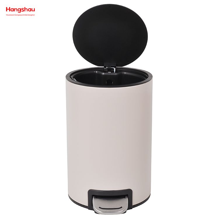 Bathroom Trash Can Metal Morden Style Dustbin Household Dust Bins For Indoor Trash Can Powder Coating Pedal Waste Bin Kitchen Garbage Can 