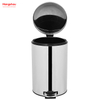  20L Round Shape Mirror Polishing Trash Bin Stainless Steel Polish Trash Can With Foot Pedal Household Kitchen Bathroom 