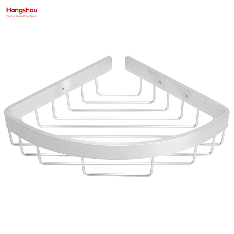 Metal Shower Caddy Bath Storage Rack Wall Shelf Wall Mounted Bracket Aluminium Bathroom Corner Rack