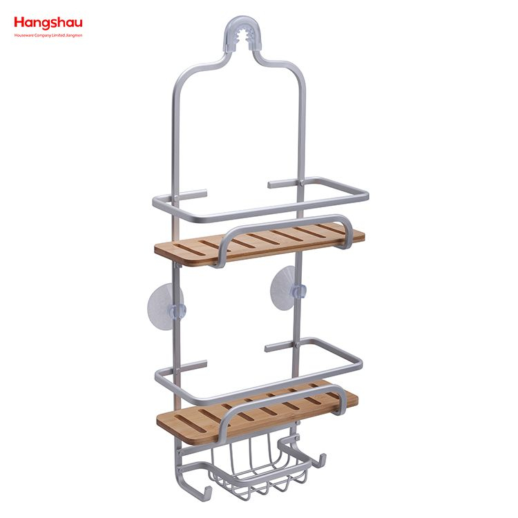 Aluminum Hanger Storage Rack 3-tier Shower Caddy Shelf Basket Shower Caddy Over The Door With Bathroom 