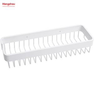 White Rectangular Shape Aluminium Bathroom Corner Rack With Metal Shower Caddy Bath Storage Rack Wall Shelf Wall Mounted Bracket