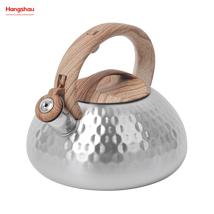 Simulation Wooden Handle Painting Stainless Steel Wholesale Custom Arabic Camping Hotel Stove Top Pour Over Pot Hot Water Coffee Whistling Tea Kettle