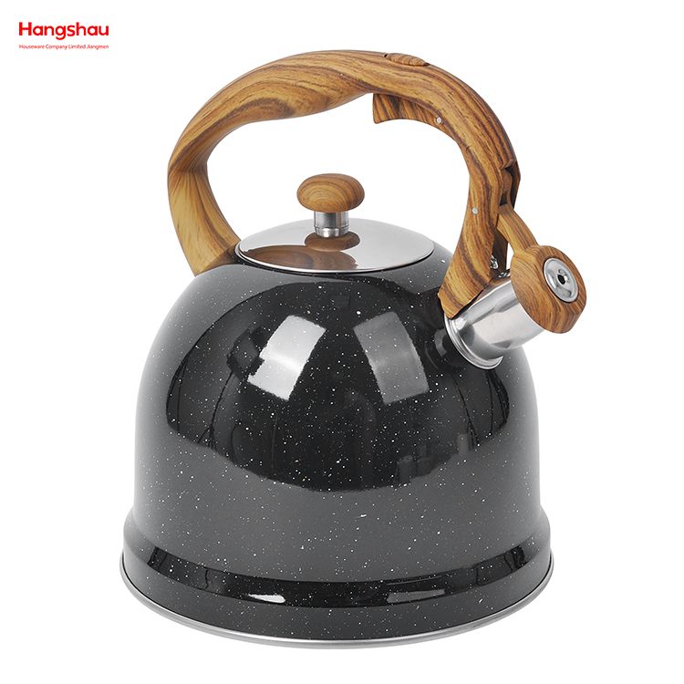Simulation Wooden Handle Painting Hot Water Tea Pot Stainless Steel Water Kettle Tea Kettle Whistling Kettle For Home