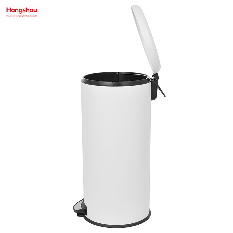 30L Lobby Stainless Steel Garbage Trash Bin For Kitchen waste Office Trash Can Cafeteria Custom Colorful Silent Closing Foot Pedal Dustbin