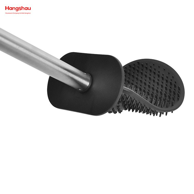 Stainless Steel Toilet Brush Holder Household Bathroom Matte Toilet Cleaning Brush Holder Commode Clean Brush Soft Rubber Bathroom Brush