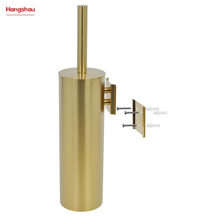 Golden Lacquer Spraying Household Bathroom Stainless Steel 304 Wall-mounted Toilet Brush Holder