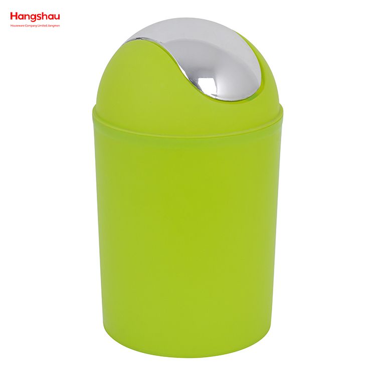 5L Plastic Round Swing-Top Trash Can Household Trash Can Push-Door Trash Can Ball-Top Trash Can