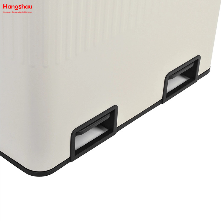 Kitchen Garbage Bin Recycle Two Compartment Waste Pedal Bin 60l(30L+30L) Rectangular Recycle Bin