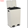 Kitchen Garbage Bin Recycle Two Compartment Waste Pedal Bin 60l(30L+30L) Rectangular Recycle Bin