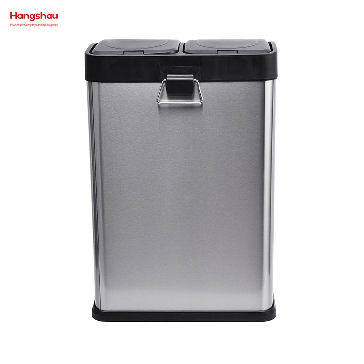40L Kitchen Garbage Classification Waste Cafeteria Sorting Garbage Bins Outdoor Stainless Steel Environment protection Classification Trash Can