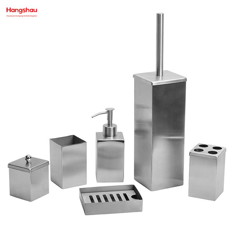  Set Bathroom Accessories Luxury Stainless Steel Complete Bathroom Bathroom Lotion Bottle Dispenser Foam Pump Soap Bottle Bathroom Accessories Set