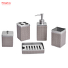 Bathroom Lotion Bottle Dispenser Foam Pump Soap Bottle Synthetic Leather Bathroom Accessories Luxury Set Stainless Steel Complete Artificial Leather Decorate
