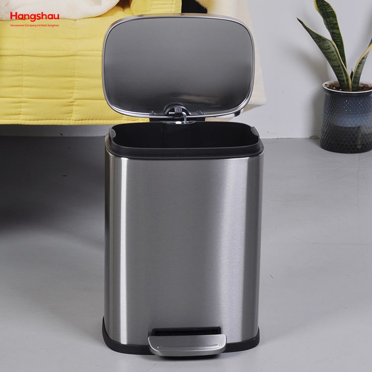 5L Basics Stainless Steel Rectangular Soft-close Garbage Bin Step Trash Can Pedal Bin