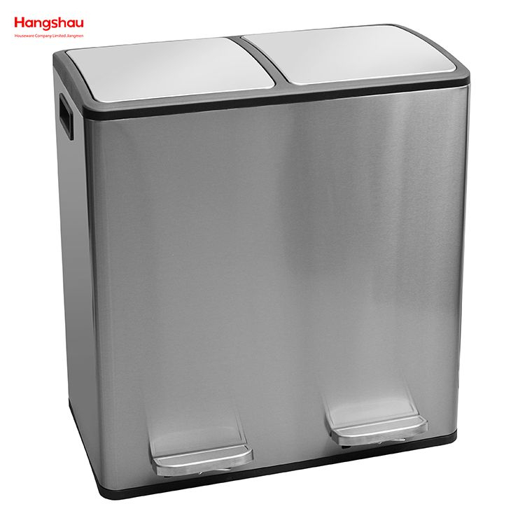 60L Waste Cafeteria Sorting Garbage Bins Sealing And Odor Prevention Stainless Steel Environment protection Classification Trash Can Kitchen Garbage Classification