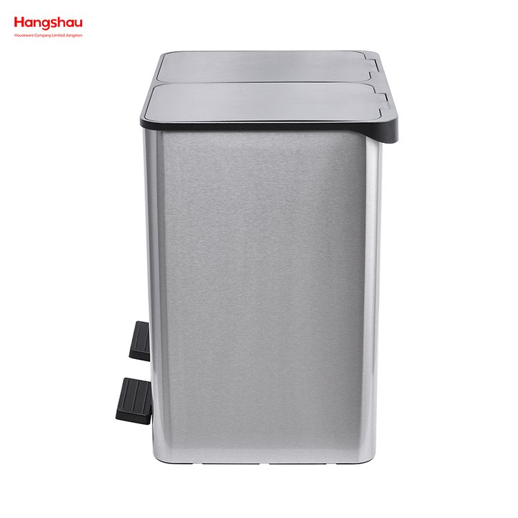 40L Waste Cafeteria Sorting Garbage Bins Outdoor Stainless Steel Environment protection Classification Trash Can Kitchen Garbage Classification