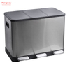 42L Stainless Steel Kitchen Garbage Classification Waste Cafeteria Sorting Garbage Bins Sealing And Odor Prevention Environment protection Classification Trash Can