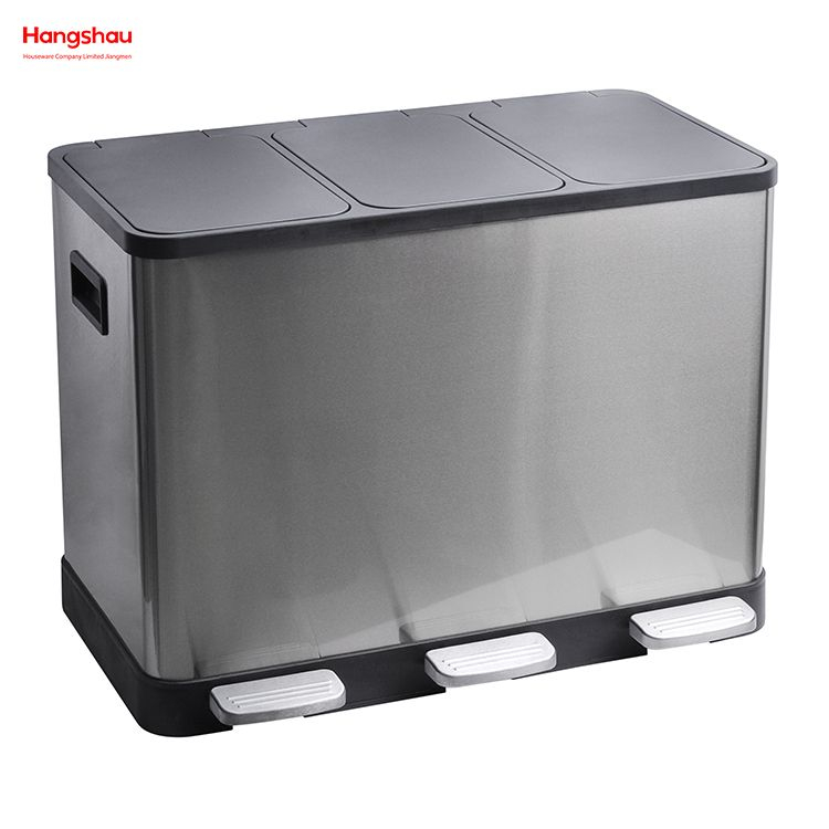 42L Stainless Steel Kitchen Garbage Classification Waste Cafeteria Sorting Garbage Bins Sealing And Odor Prevention Environment protection Classification Trash Can