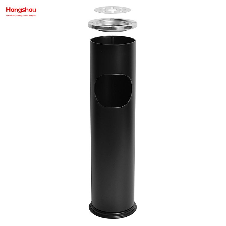 8L Small Round Ashtray Dustbin Metal With An Ashtray In The Hotel LobbyTrash Can Ashtrays in Public Places Waste Bins Smoking Area Trash Can Stainless Steel