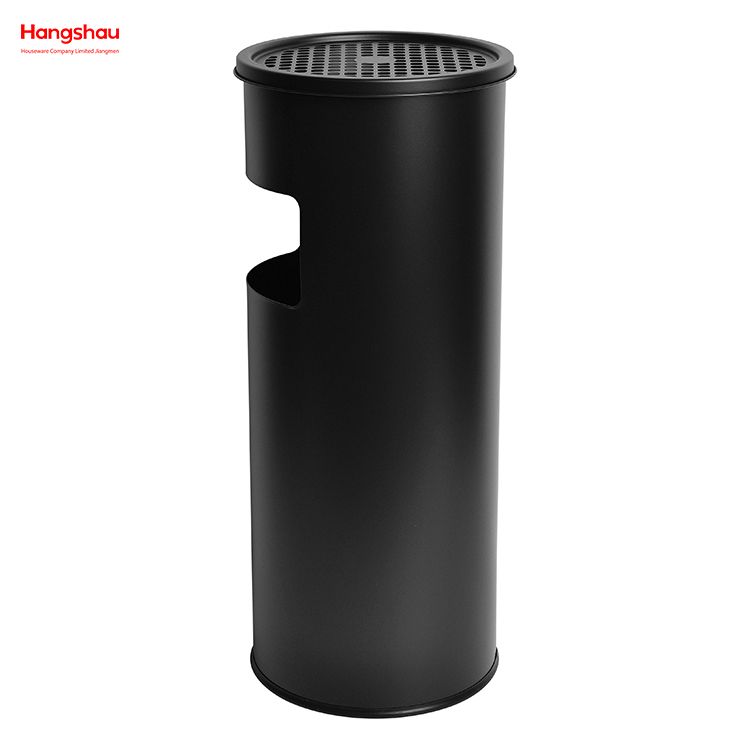 17L Metal With An Ashtray In The Hotel LobbyTrash Can Smoking Area Trash Can Stainless Steel Round Ashtray Dustbin Ashtrays in Public Places Waste Bins