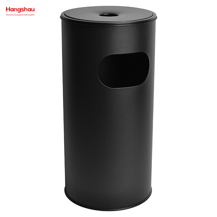 30L Ashtrays in Public Places Waste Bins Smoking Area Trash Can With An Ashtray In The Hotel Lobby Trash Can Stainless Steel Round Ashtray Dustbin Metal 