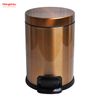 Household Bathroom Stainless Steel Brushed And Bronze Lacquer Spraying 3L Pedal Trash Bin With Cover Closing Slowly And Mutely Round Trash Bin Waste Bin Dustbin