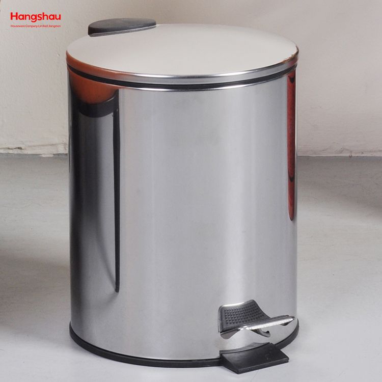 5L Household Kitchen Waste Bins Bathroom Pedal Bin Stainless Steel Trash Can