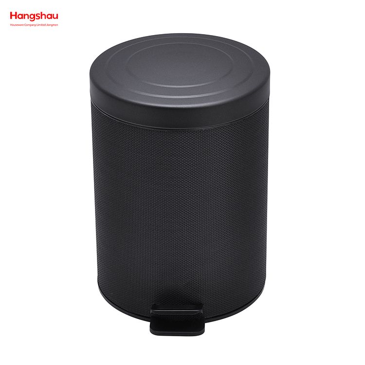 5L Round Powder Coating Household Pedal Waste Bin Dust Bins For Indoor Trash Can Bathroom Trash Can Metal Morden Style Dustbin Garbage Can PU PP