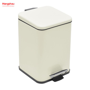 5L Square Bathroom Trash Can Morden Style Dustbin Garbage Can Waste Bin Dust Bins For Indoor Trash Can Metal Powder Coating Household Pedal 