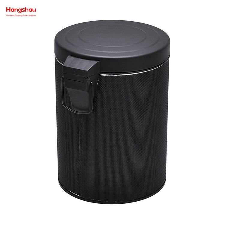 5L Round Metal Morden Style Dustbin Garbage Can PU PP Powder Coating Household Pedal Waste Bin Dust Bins For Indoor Trash Can Bathroom Trash Can 