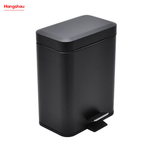 5L Square Bathroom Trash Can Waste Bin Dust Bins For Indoor Trash Can Metal Powder Coating Household Pedal Morden Style Dustbin Garbage Can
