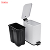 5L Waste Bin Dust Bins Pedal Morden Style Dustbin Garbage Can Household Square Bathroom Trash Can For Indoor Trash Can Metal 