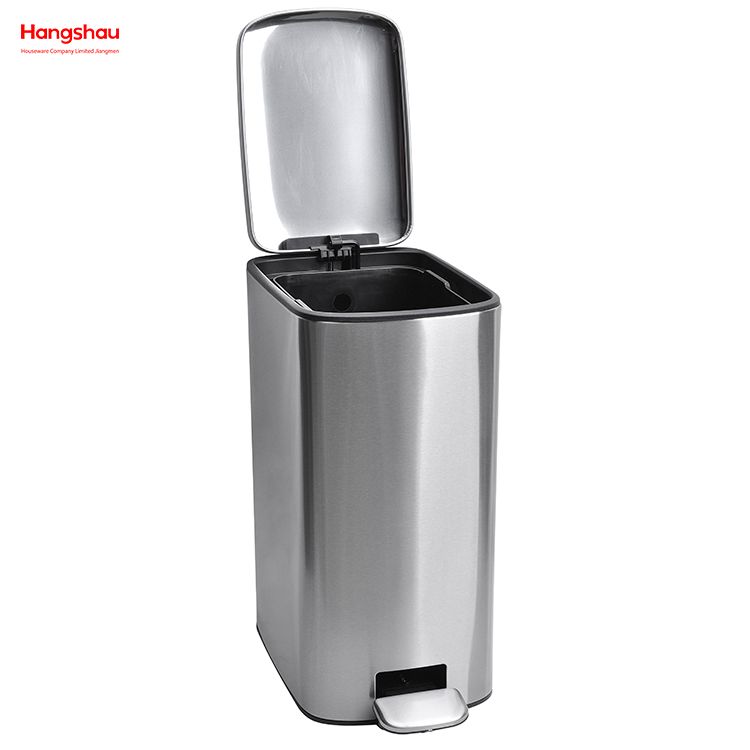 11.5L Stainless Steel Rectangular Pedal Bin Hotel Dust Bin Foot Pedal Dustbin With Rubbish Bin Garbage For Kitchen Hotel Office Trash Can
