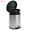 5L Dustbin Houseware Products Stainless Steel Pedal Trash Bin With Plastic Cover Closing Slowly And Mutely Round Trash Bin Waste Bin 