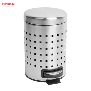 3L Restroom Stainless Steel Rubbish Waste Trash Can With Removable Inner Bucket Office Household Bathroom Bins With Lids Small Pedal Bin For Toilet 