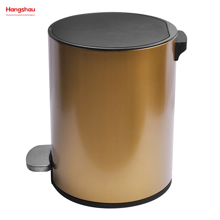 7L Bathroom Pedal Bin Stainless Steel Foot Pedal Waste Bin with Operated Round Shaped Indoor Kitchen Food Trash Can