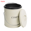 5L Wholesale Indoor Home Kitchen Galvanized Metal Round Food Compostable Container Compost Waste Bin With Handle