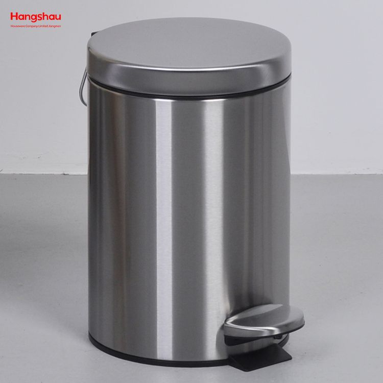 Circular High-quality Stainless Steel Trash Can Household Pedal Bin Bathroom Trash Bin